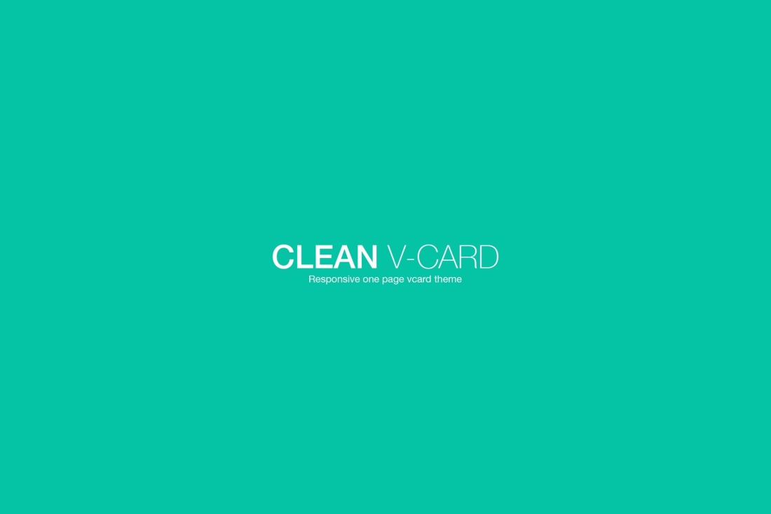 Clean Responsive Retina Ready V-card Template