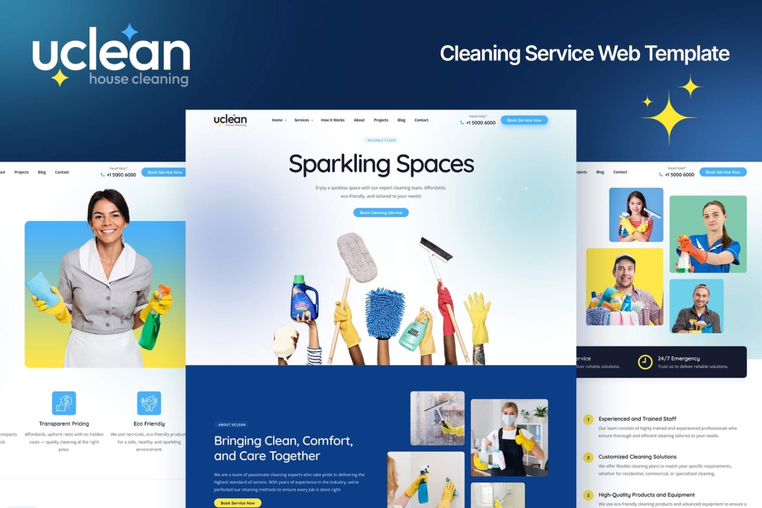 Cleaning Service Website Template - Uclean