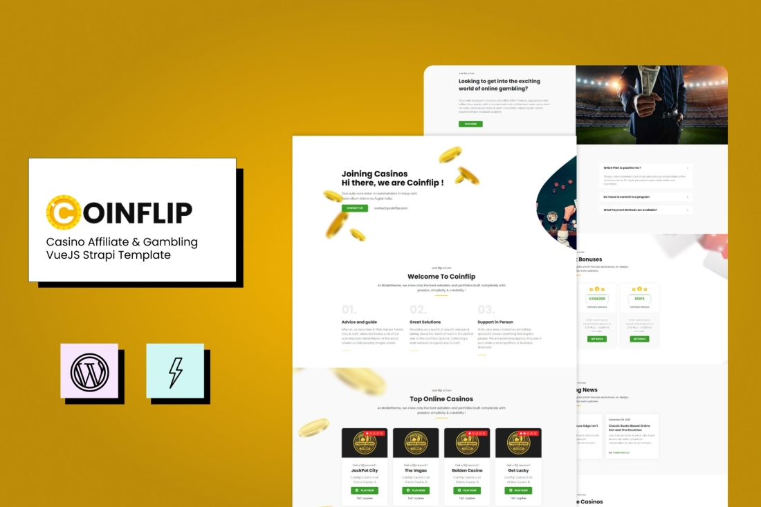 Coinflip - VueJS Strapi Casino Affiliate Template