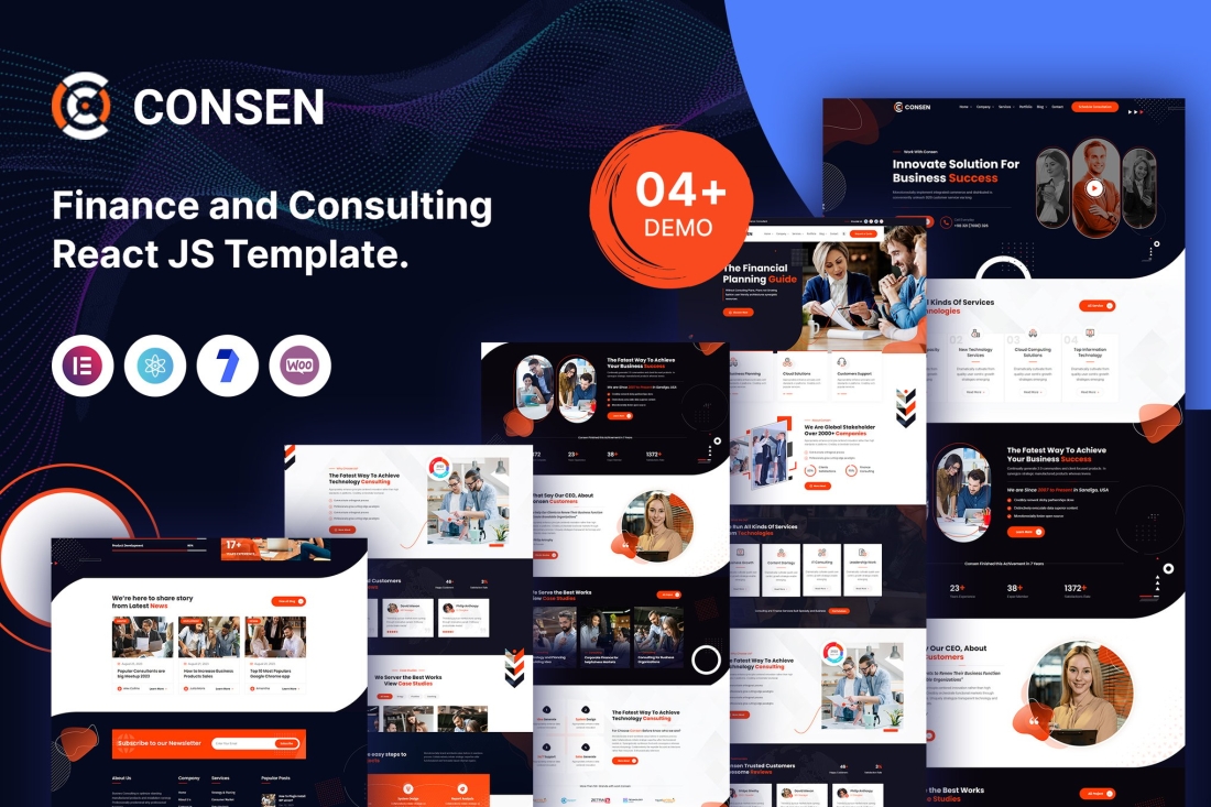 Consen – Finance and Consulting React JS Template.