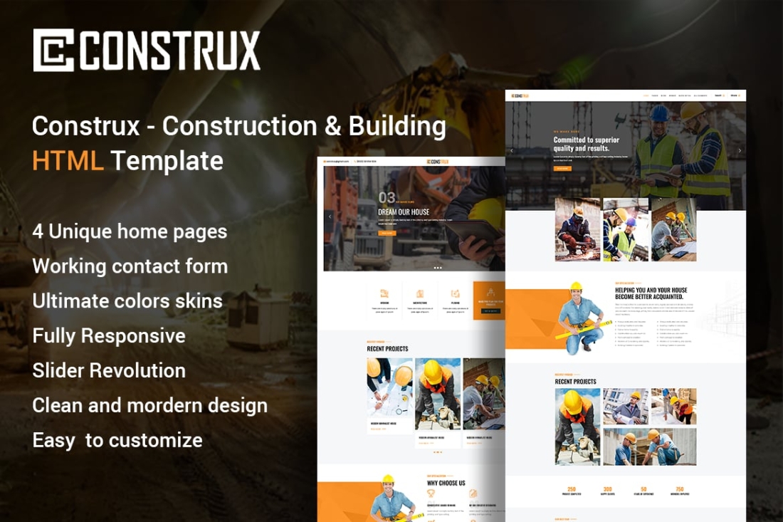 Construx - Construction & Building  HTML Template