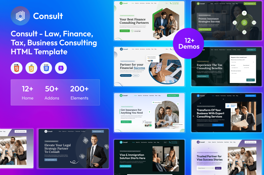 Consult - Law, Finance Consulting HTML Templates
