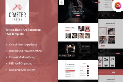 Crafter - Tattoo Bootstrap Landing Page Template