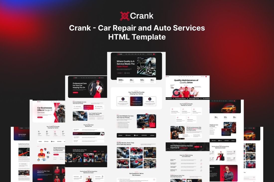 Crank - Car Repair & Auto Services HTML5 Template