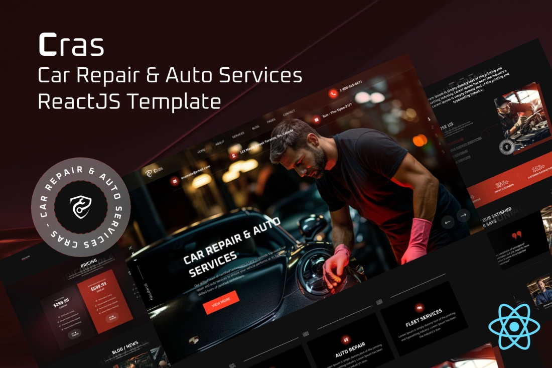 Cras - Car Repair & Auto Services ReactJs Template