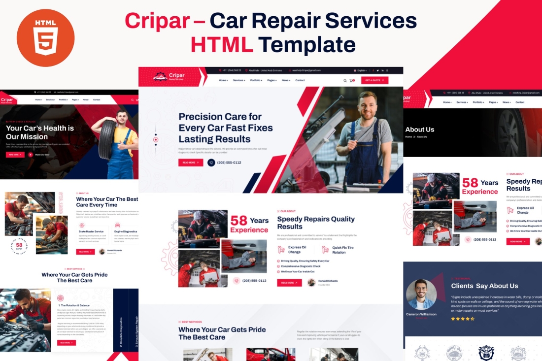 Cripar – Car Repair Services HTML Template