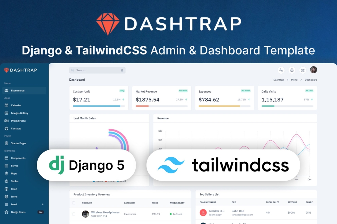 Dashtrap - Django & Tailwind CSS Admin Template