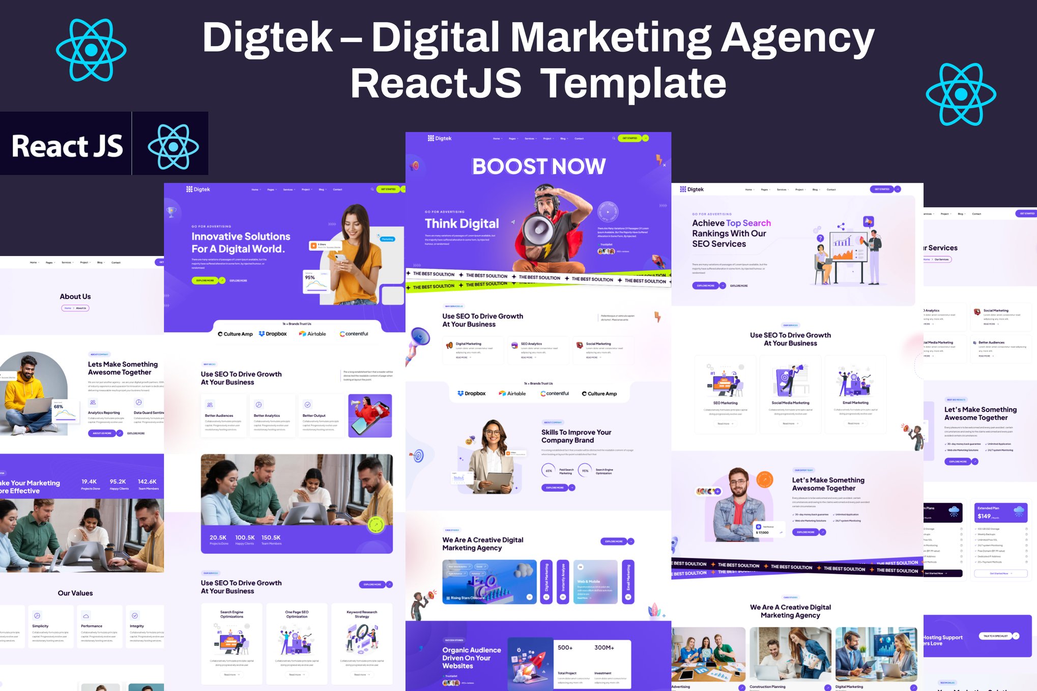 Digtek – Digital Marketing Agency ReactJs Template