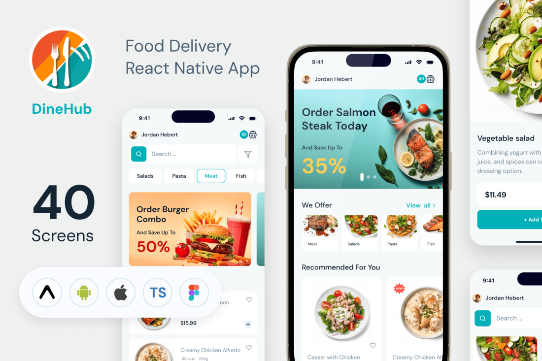 DineHub - Food Delivery App | Expo SDK 49.0.13