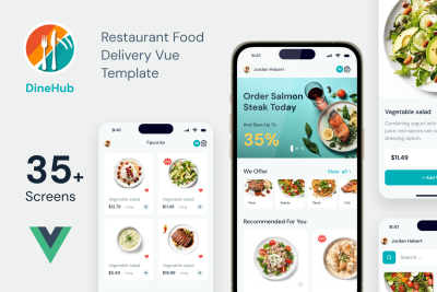 DineHub - Restaurant Food Delivery Vue Mobile App