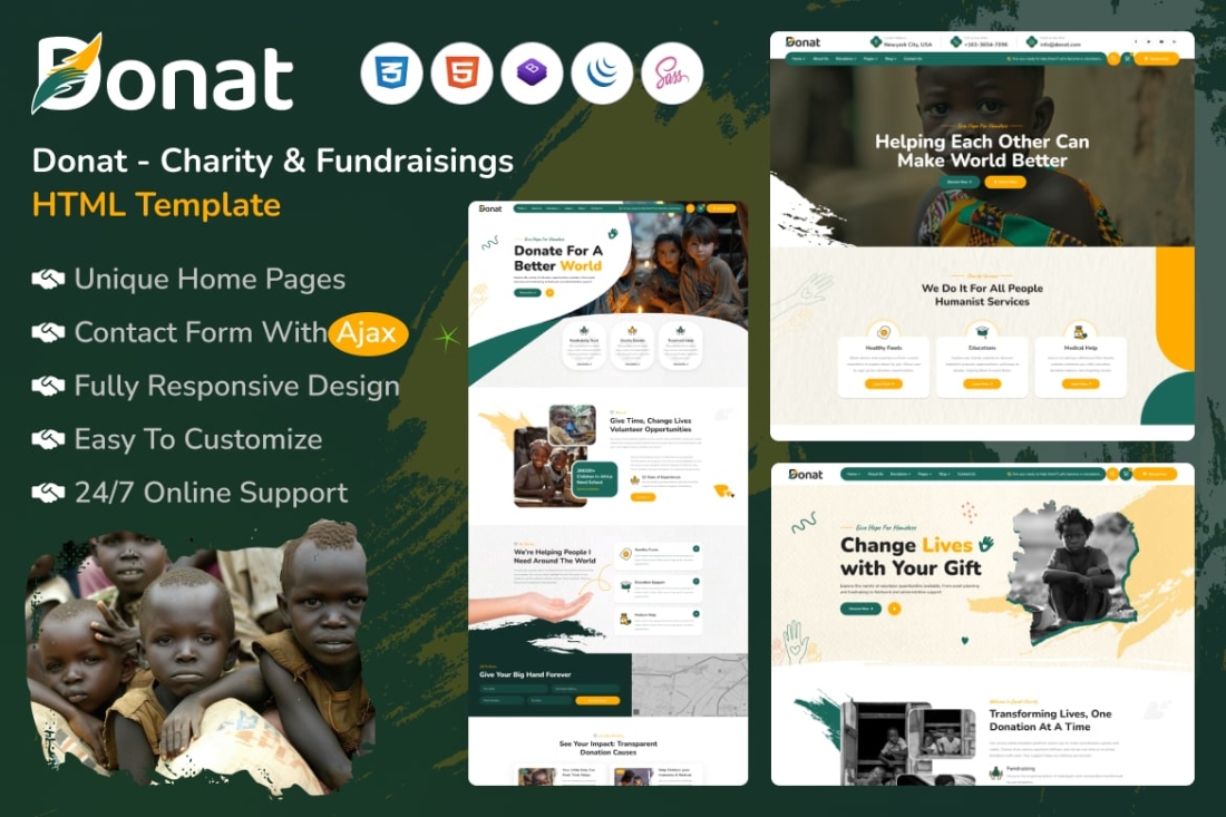 Donat - Charity & Fundraising HTML Template with R