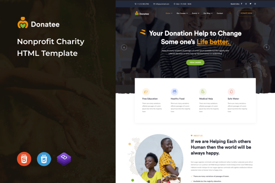 Donatee – Nonprofit Charity HTML Template