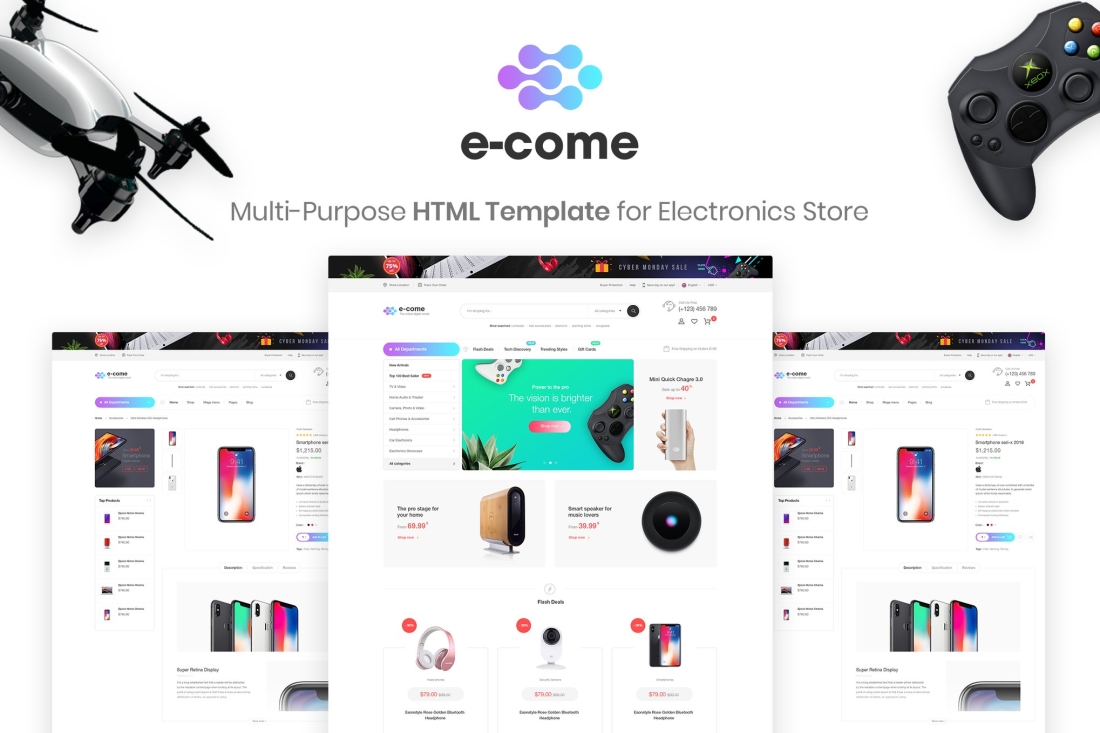E-come | Electronics Store HTML Template