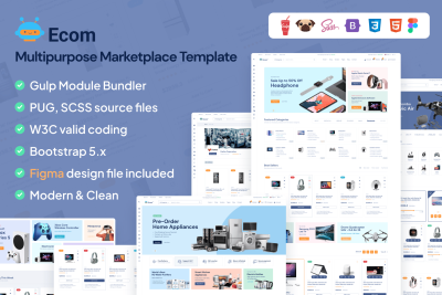 Ecom - Marketplace HTML Template + RTL + Dashboard