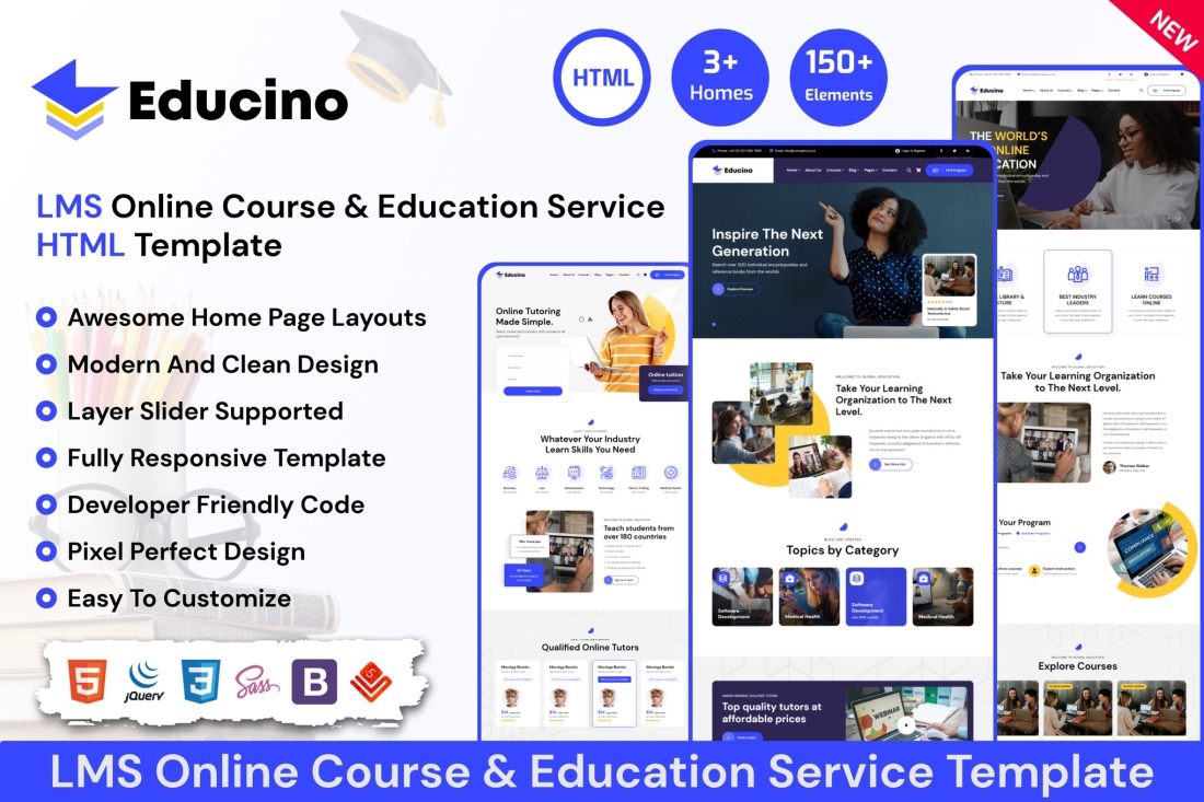 Educino - LMS, Course & Education HTML Template