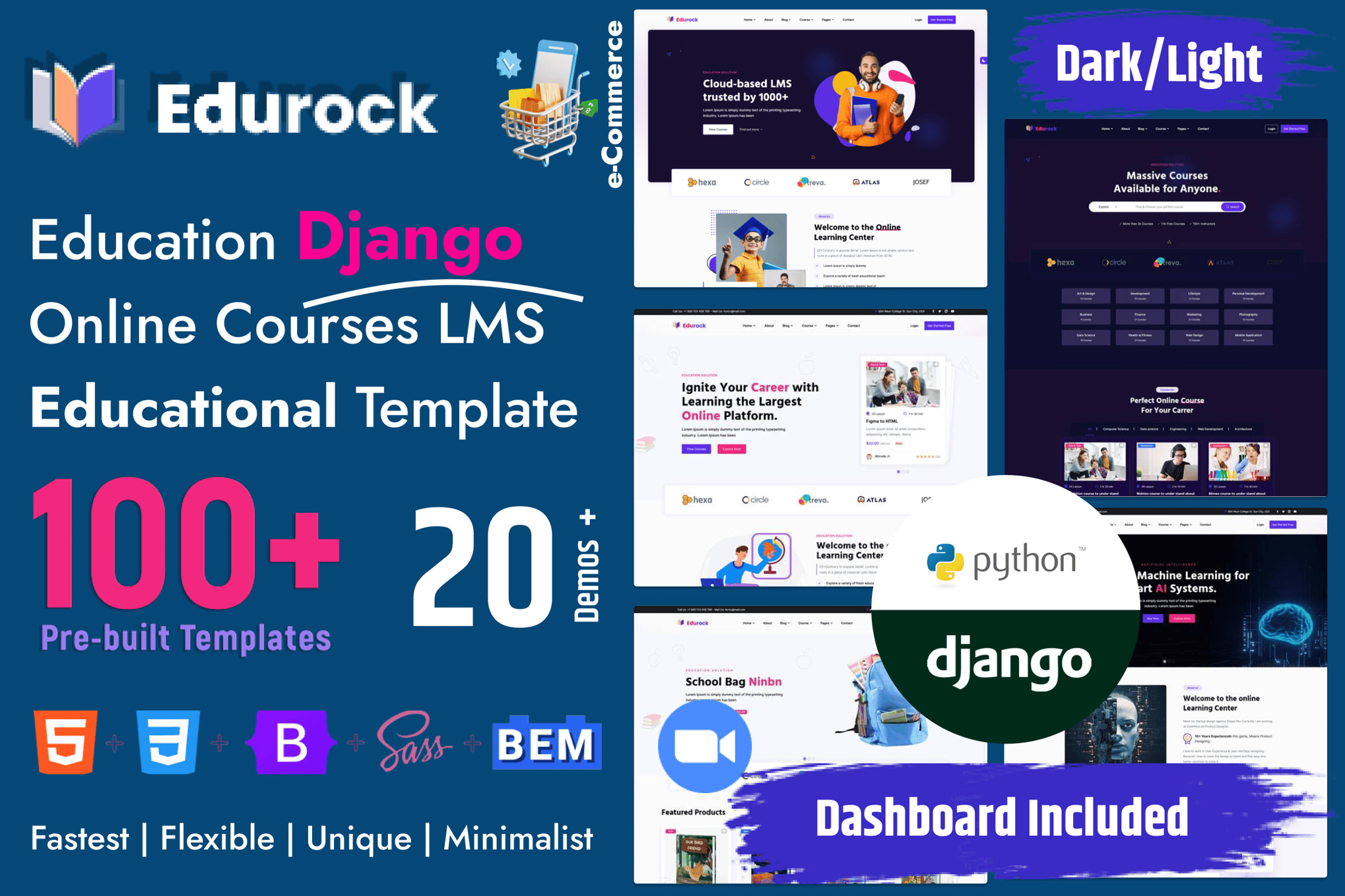 Edurock – Django Education Bootstrap 5 Template