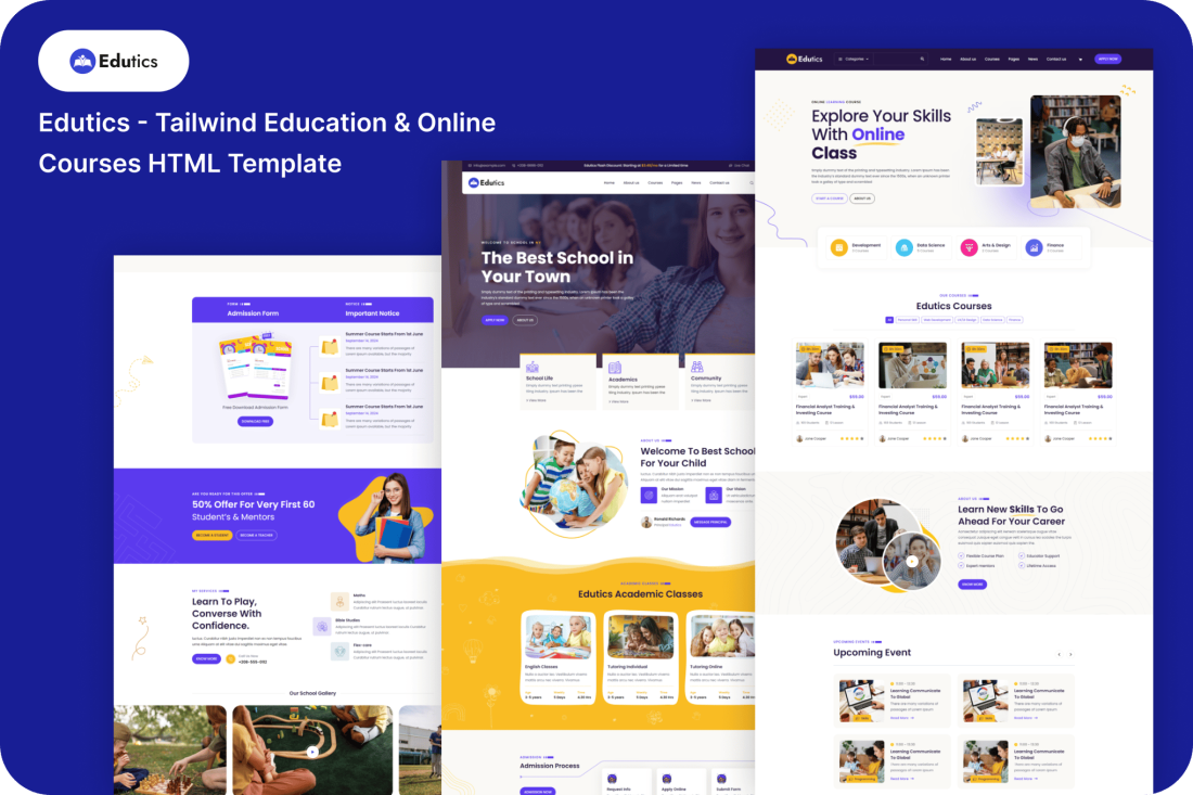Edutics - Tailwind Education & Online Courses HTML