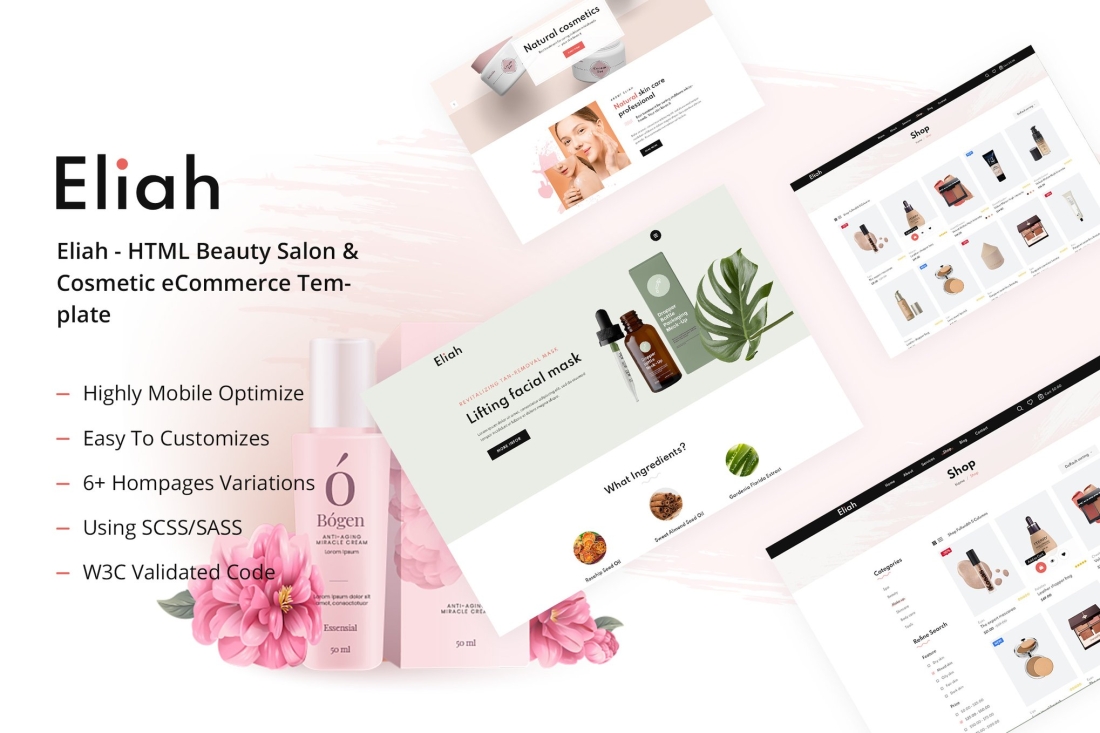 Eliah - HTML Beauty Salon & Cosmetic eCommerce