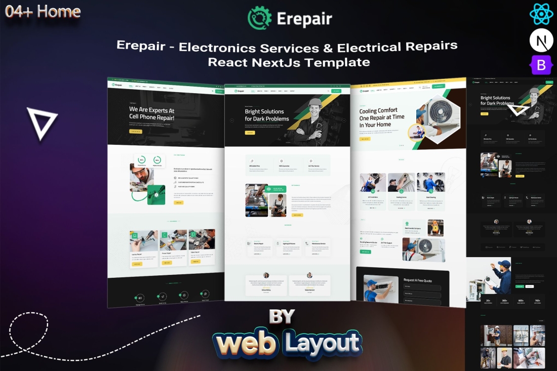 Erepair - Electronics Repair React NextJS Template