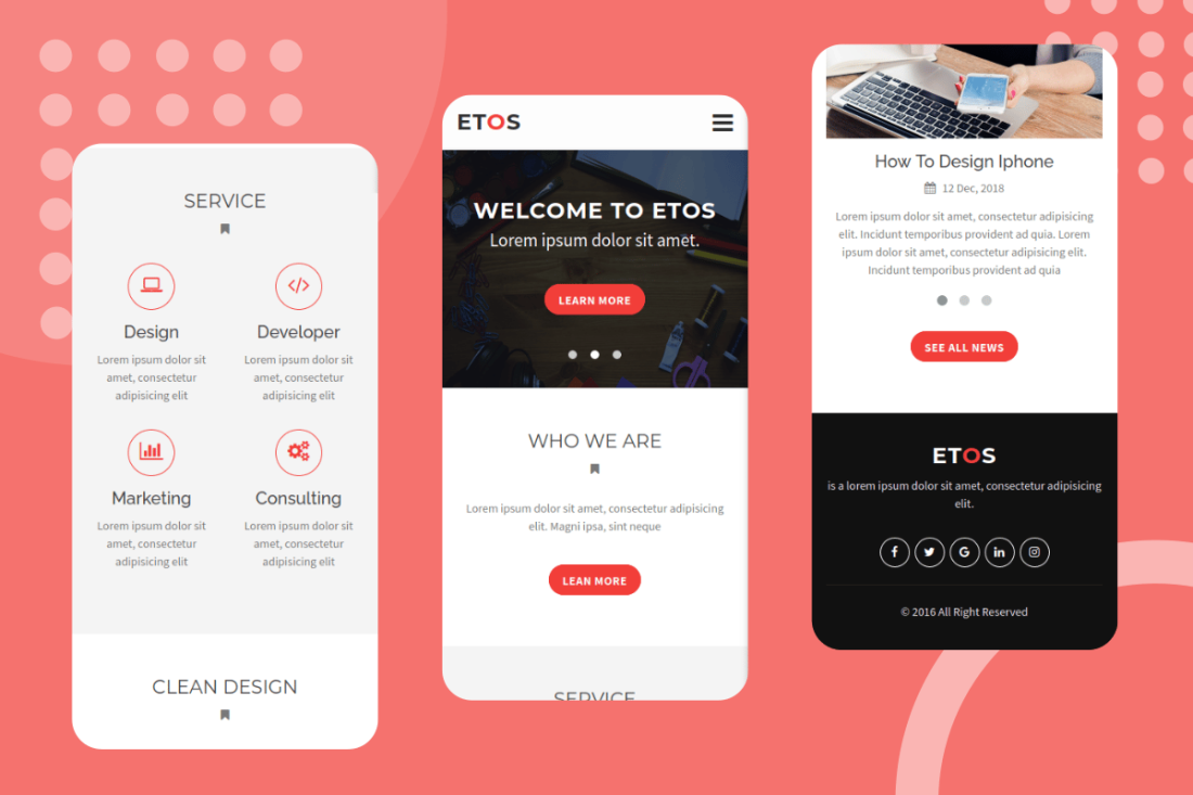 Etos - Responsive Mobile Template