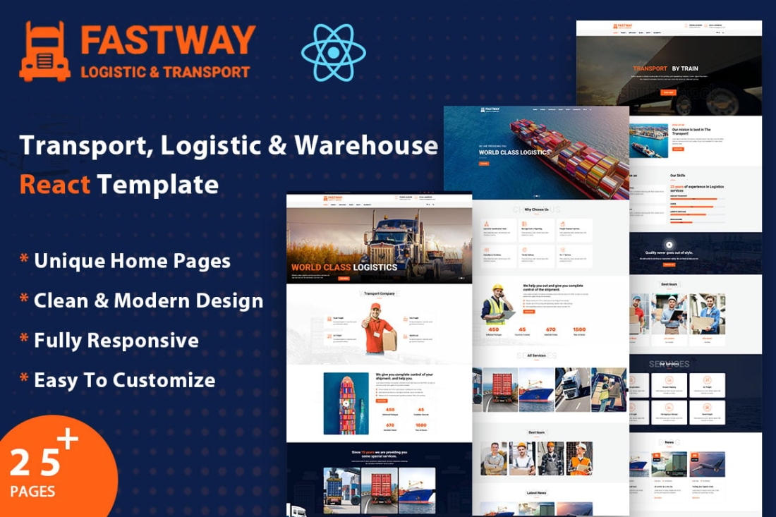 Fastway - Logistic & Transport React Template