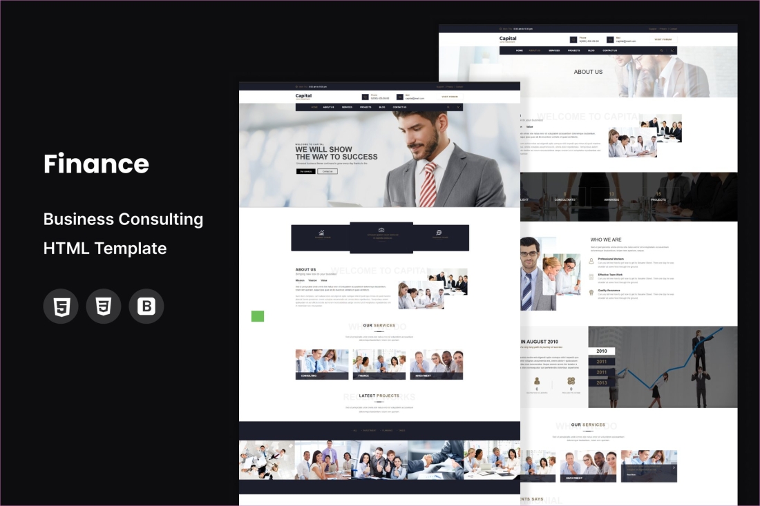 Finance - Business Consulting Services HTML Templa