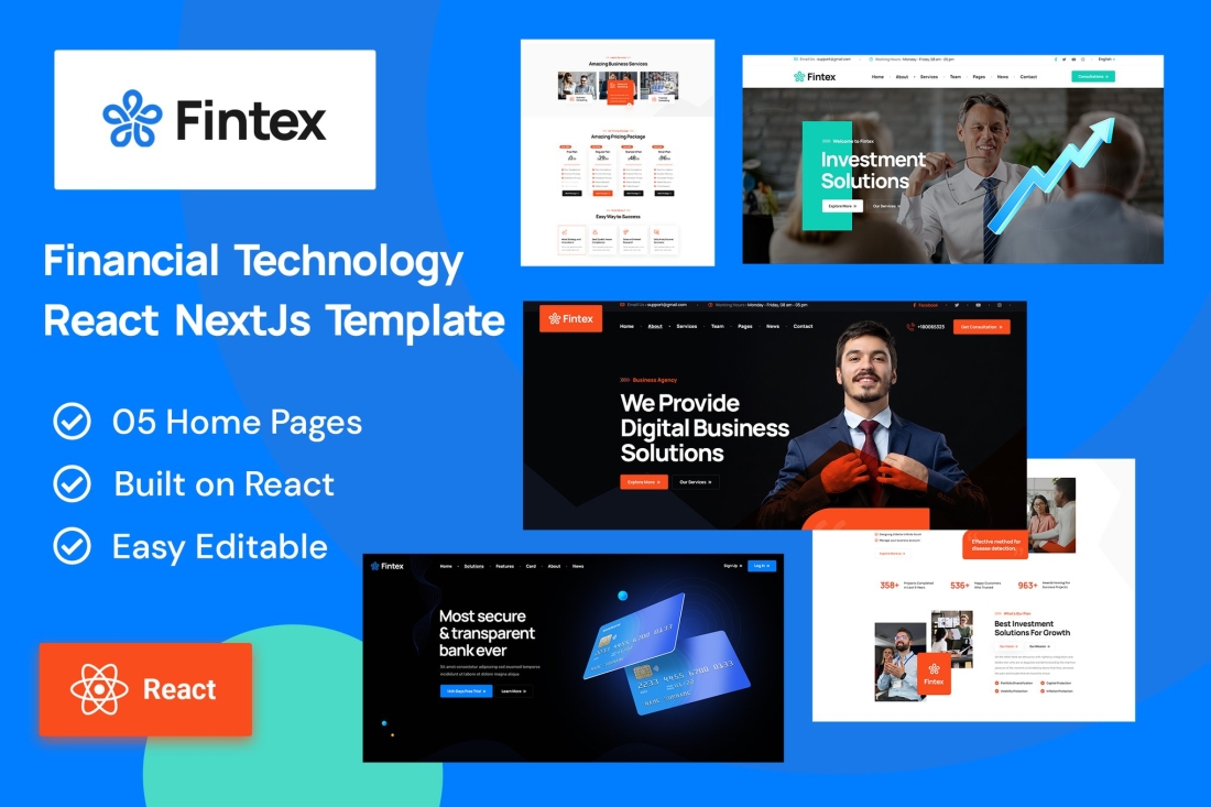 Fintex - Consulting & Financial React Template