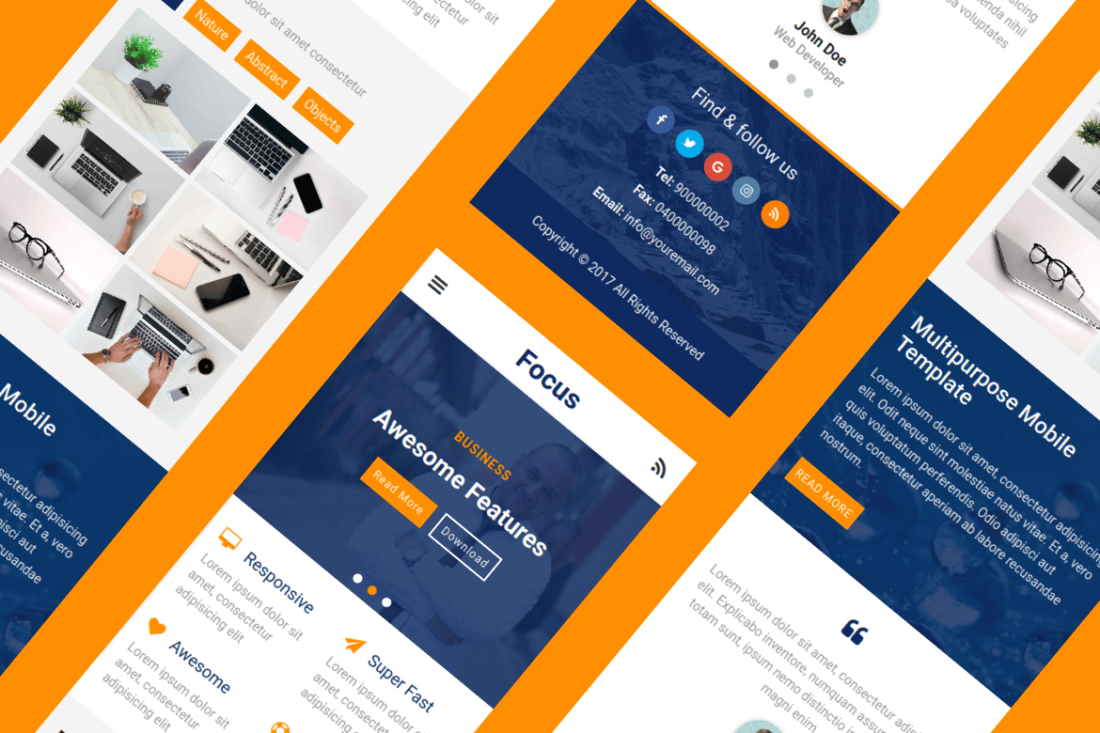 Focus - UI Kit Multipurpose Mobile Template