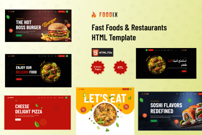 Foodix - Fast Foods & Restaurants HTML + RTL Templ