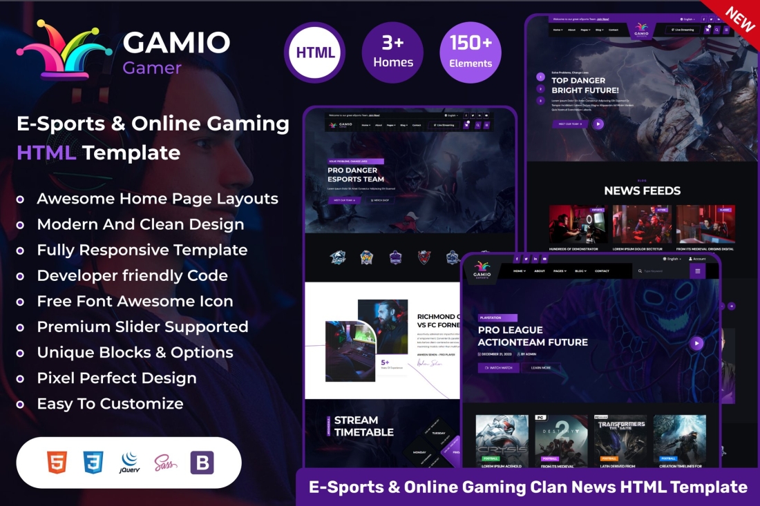 Gamio - eSports & Gaming HTML Template