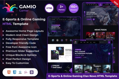 Gamio - eSports & Gaming HTML Template
