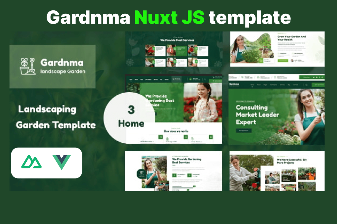 Gardnma - Gardening and Landscaping Nuxt JS Templa