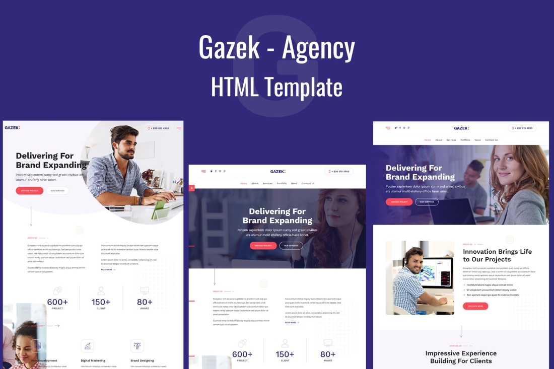 Gazek - Agency Portfolio HTML Template
