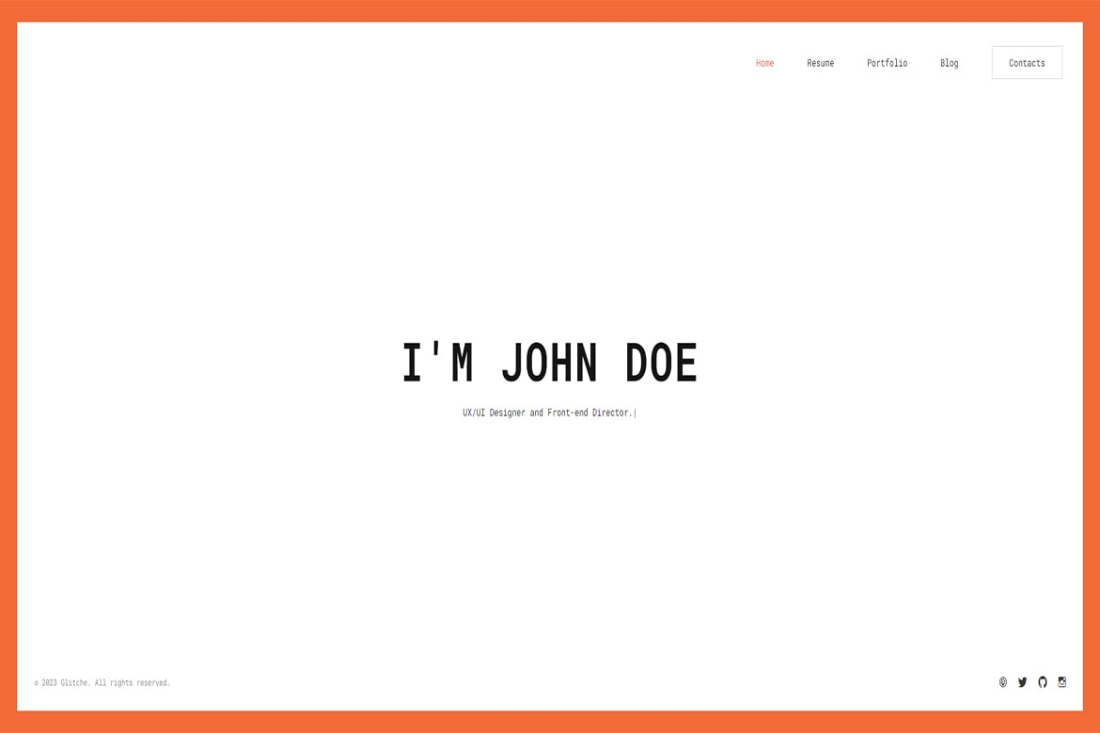 Glitche - Tailwind CSS Personal Portfolio Template
