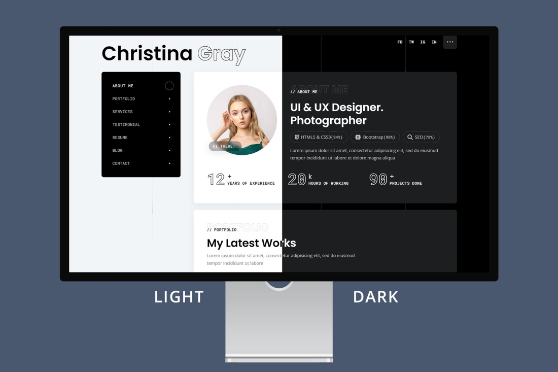 Gray - Personal vCard/Portfolio Template