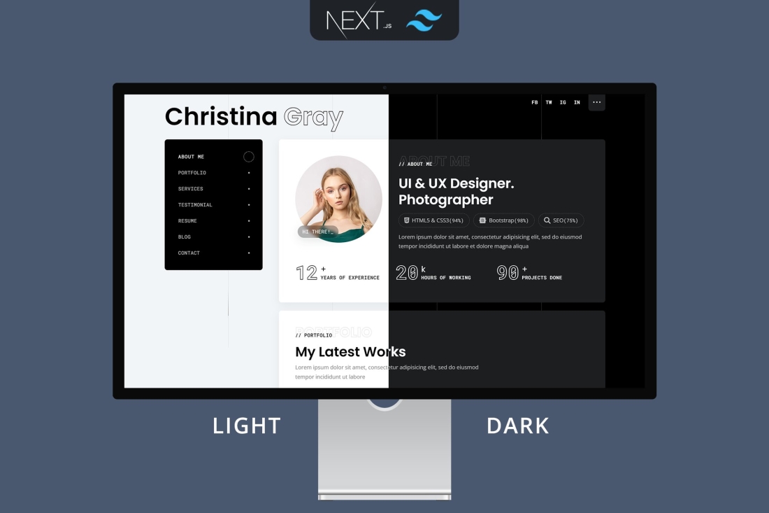 Gray - Tailwind NextJS Personal Portfolio Template
