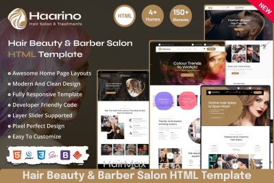 Haarino - Hair Beauty & Makeup Salon HTML Template