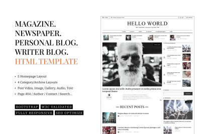 Hewo - Newspaper Magazine Blog HTML Template