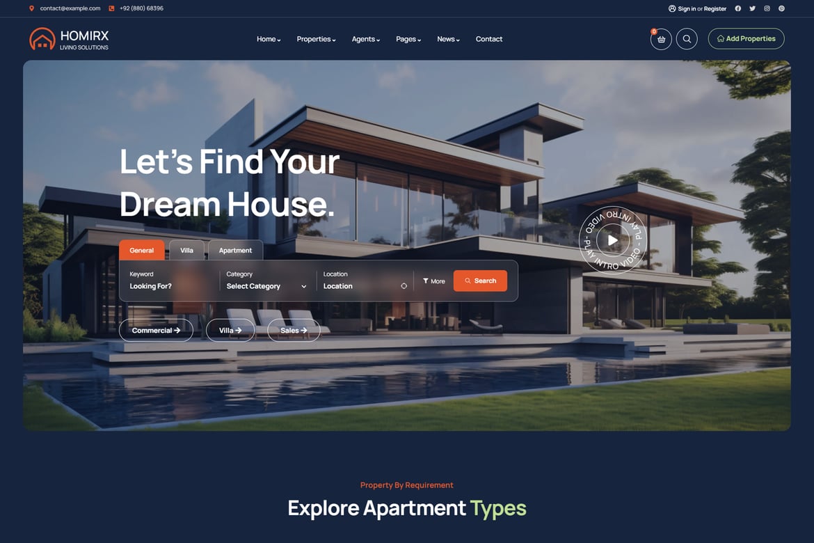 Homirx – Real Estate WordPress Theme 1.1.5