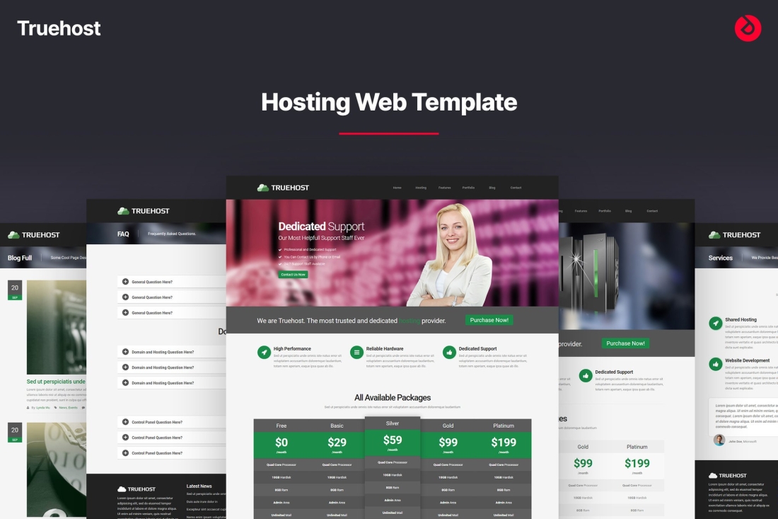 Hosting Bootstrap Web Template - Truehost