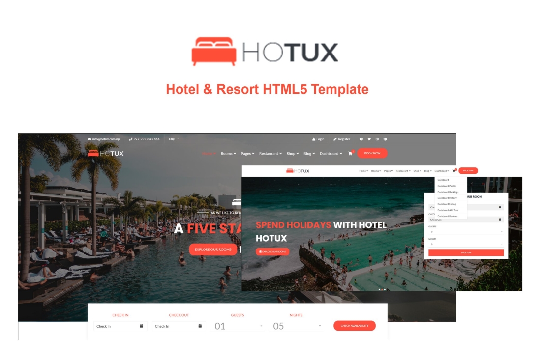 Hotux - Hotel & Resort HTML5 Template
