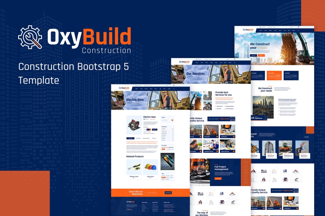 House Builder Website Template - OxyBuild
