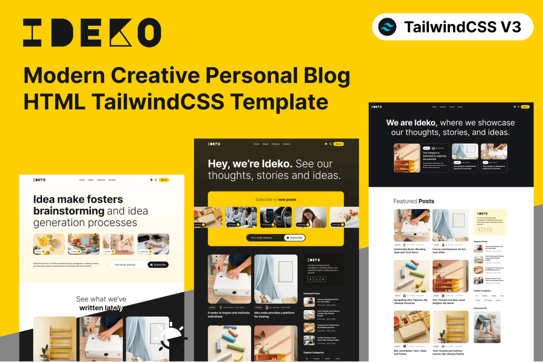 IDEKO - Modern Creative Personal Blog Template