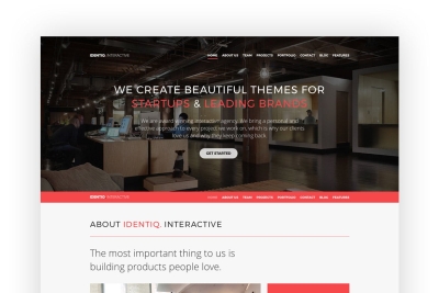 Identiq - One Page Parallax Retina Ready Template