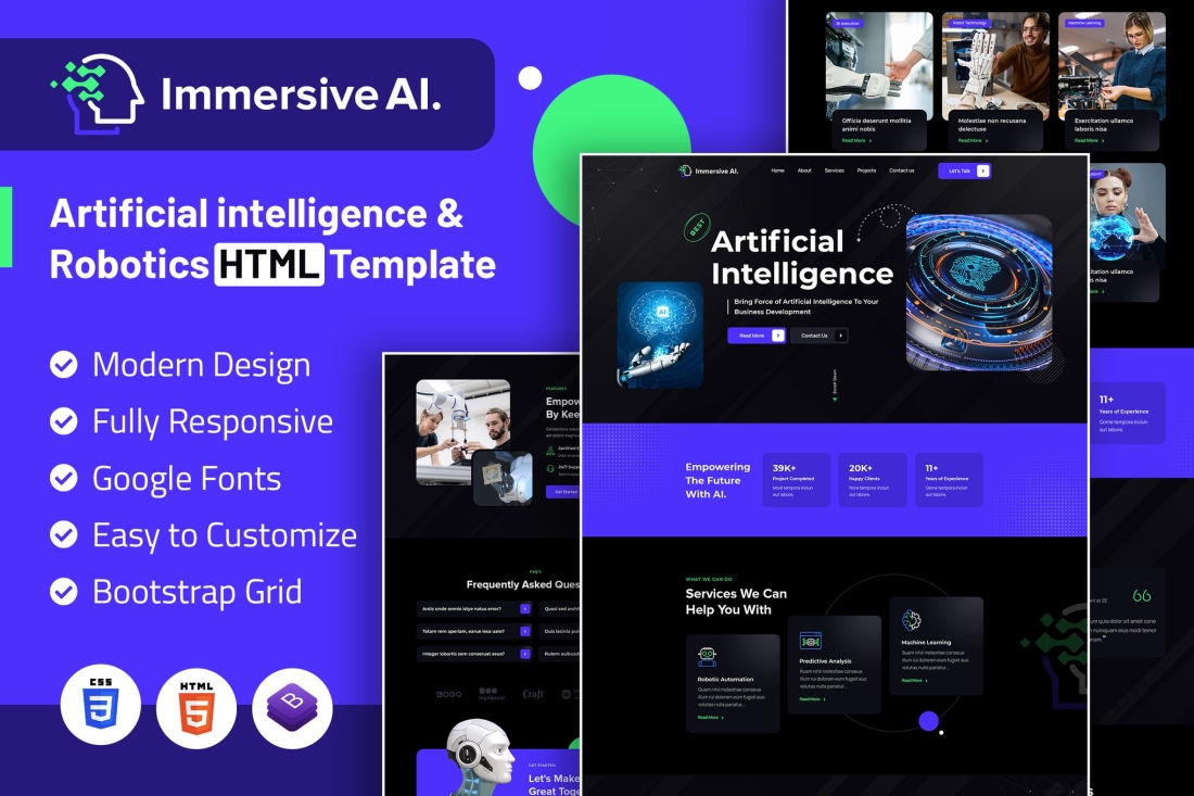 Immersive AI | Robotics HTML Template