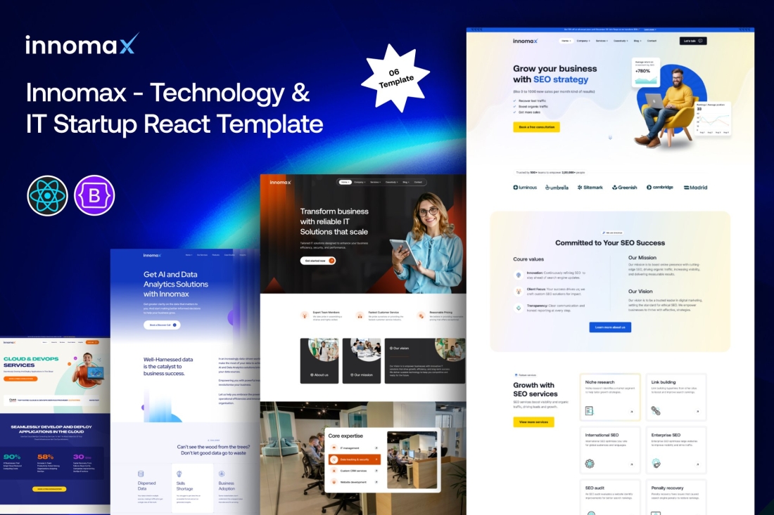 Innomax - Technology & IT Startup React Template