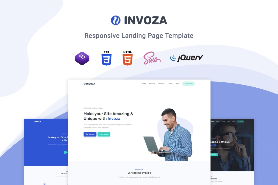 Invoza - Responsive Landing Page Template