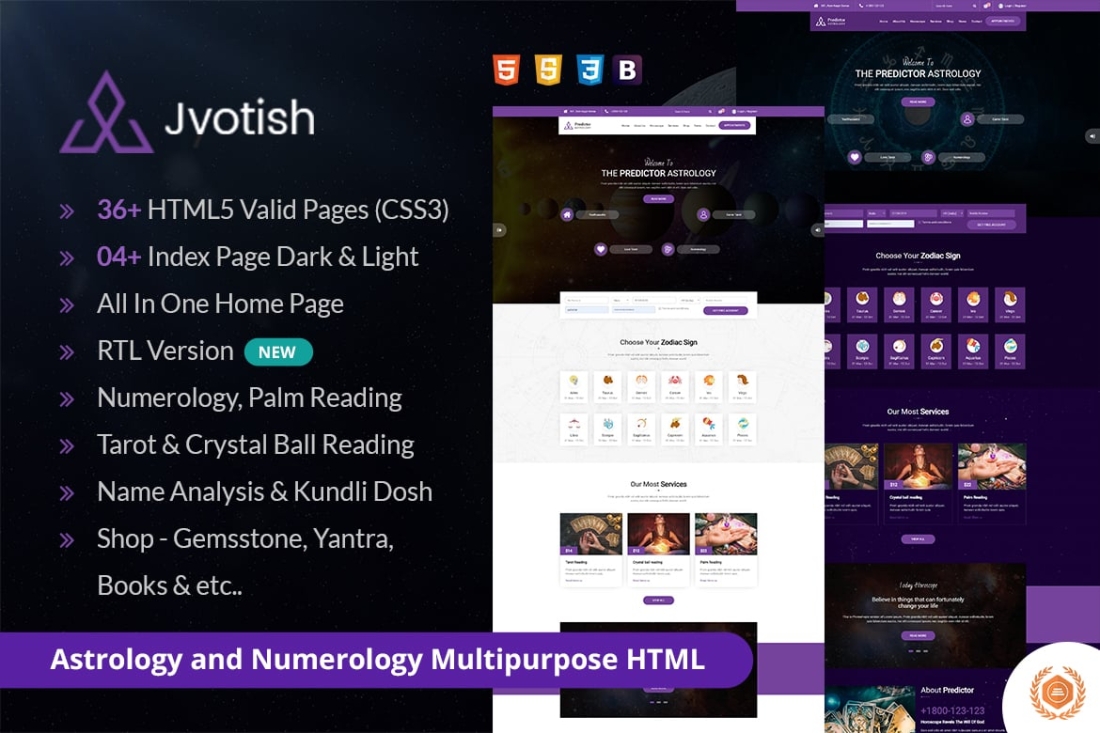 Jyotish - Astrology and Numerology HTML Template