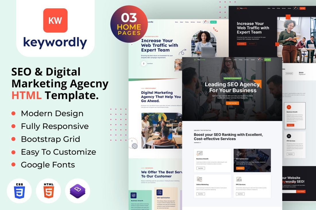 Keywordly | Digital Marketing Agency HTML Template