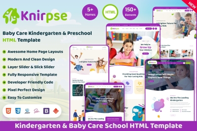 Knirpse - Kindergarten & Baby Care HTML Template